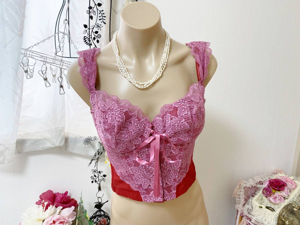 LA-LA グラントイーワンズ ピンクレースビスチェ D70 【公式通販】