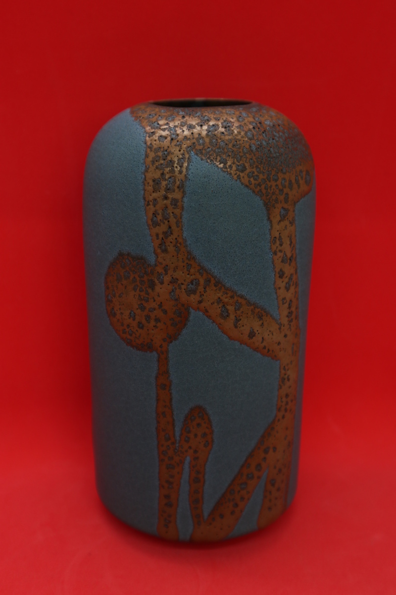 佳香森野泰明 雲藍花瓶 共箱 栞 個展DM 本物保証 【佳香】 佳香森野泰明 雲藍花瓶 共箱 栞 個展DM 本物保証 【佳香】