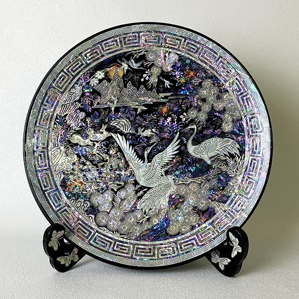 伝統工芸品精緻高級品　螺鈿宝石箱 和鶴 白蝶貝 年代物 伝統工芸品精緻高級品 螺鈿宝石箱 和鶴 白蝶貝 年代物