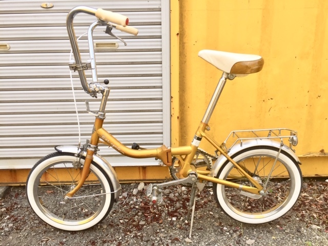 メガネメガネ！引き取り限定☆ツノダ16インチ 折りたたみ自転車☆昭和レトロ メガネメガネ！引き取り限定☆ツノダ16インチ 折りたたみ自転車