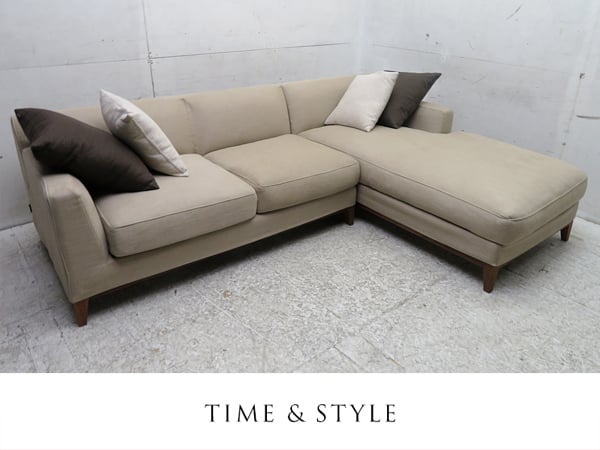 展示品　TIME＆STYLE/タイム＆スタイル　フェザークッションカウチソファ 展示品TIME＆STYLE/タイム＆スタイルフェザークッションカウチソファ