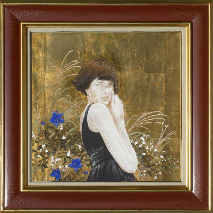 【真作】絵画　作者不詳　サイン有　日本画6号　爽秋　美情景　P189 真作】絵画作者不詳サイン有日本画6号爽秋美情景P189