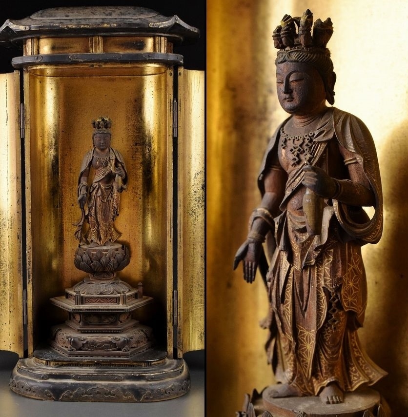 千手観音菩薩像 時代物 古銅 鎧仏 兜仏 念持仏 甲冑仏( 千手観音菩薩像 時代物 古銅 鎧仏 兜仏 念持仏 甲冑仏(