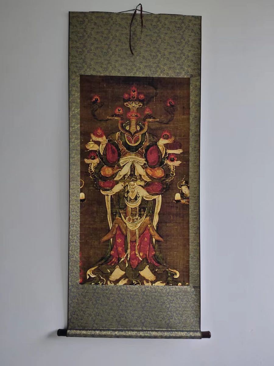 中国 王元珍 張京生 天女 1988 リトグラフ 仏画 中国画 額装 伝来】B3287 仏画 弁財天曼茶羅 中国画｜ホビー、カルチャー