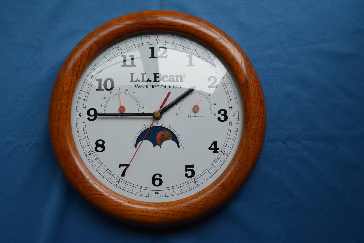 【レア品/動作品】 LLBEAN エルエルビーン WEATHER STATION CLOCK 壁掛け時計 湿度計 温度計 の落札情報詳細