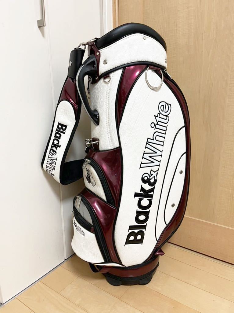 【目立った傷や汚れなし】1円〜★美品★ブラックアンドホワイト★キャディバッグ★ゴルフ★Black&White★ゴルフバッグ★レア★1円スタート