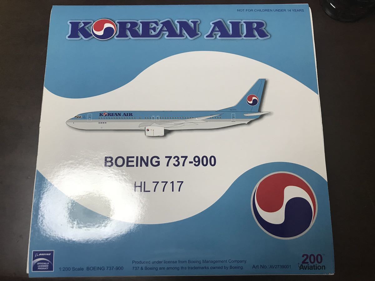 未使用】aviation200 1/200 大韓航空 Korean Air B737-900 HL7717の