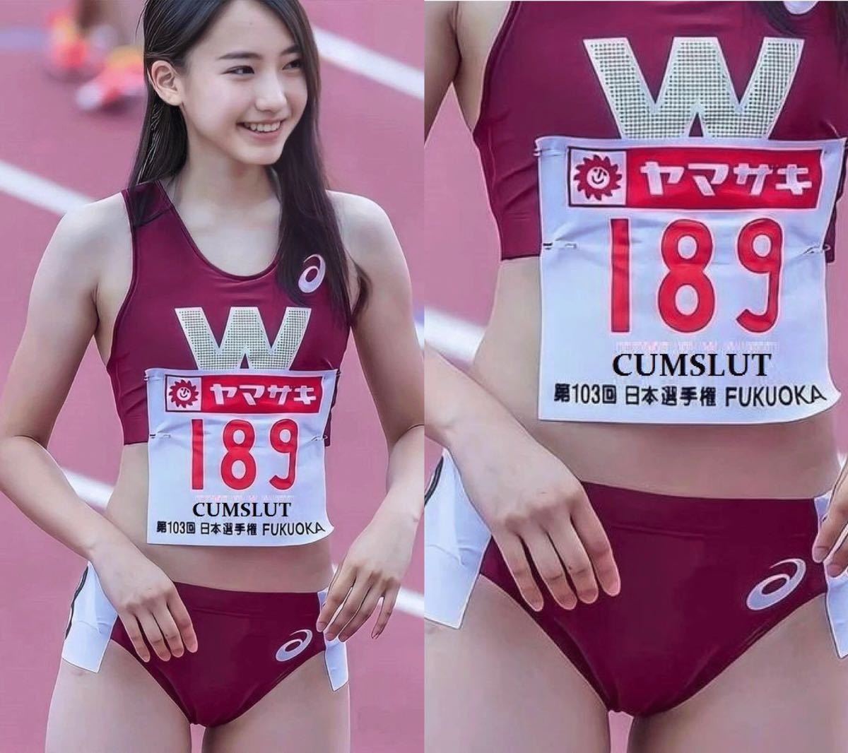 目立った傷や汚れなし】生写真 早稲田大学 陸上女子 レーシングブルマ