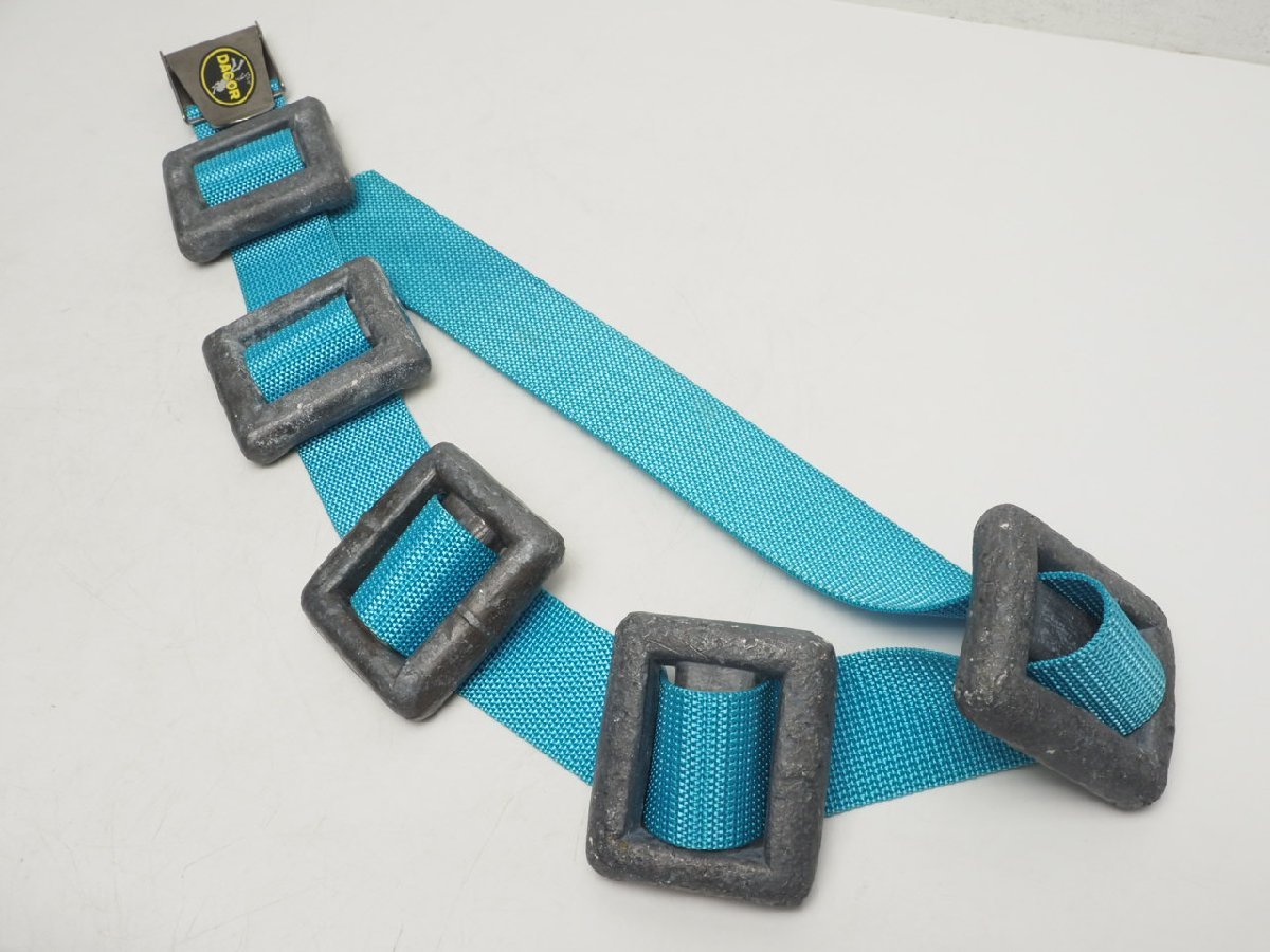 【傷や汚れあり】USED DACOR ダコー ウェイトベルト ウェイト1kg×5個付 サイズ123cm ステンレスバックル ウエイトベルト