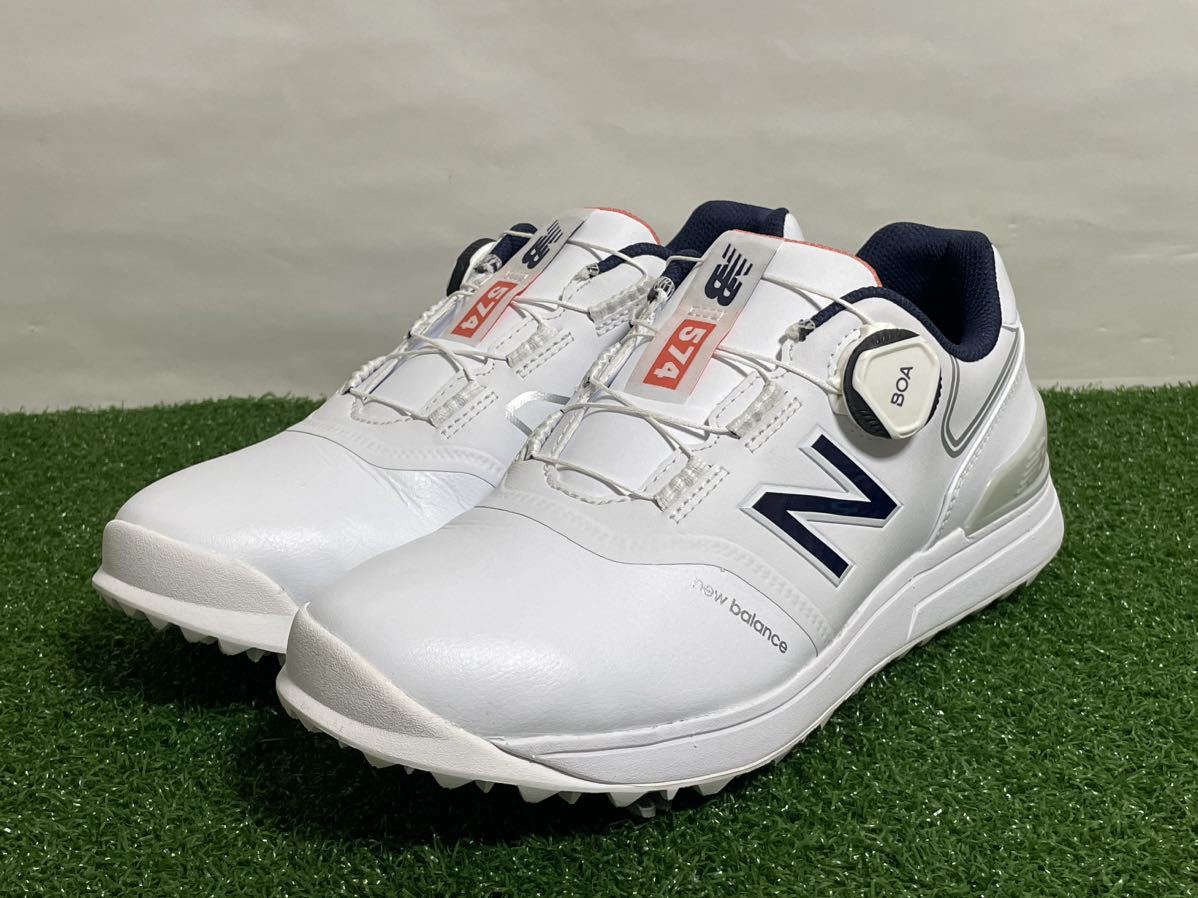 【やや傷や汚れあり】NewBalance ニューバランス 574 v3 BOA ホワイト 25.0cm UGB574W3 ボア ゴルフシューズ