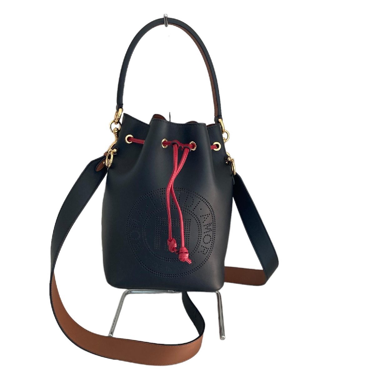 FENDI ショルダー バッグ 巾着 ヌバックレザー ビンテージ ブラウン バッグ