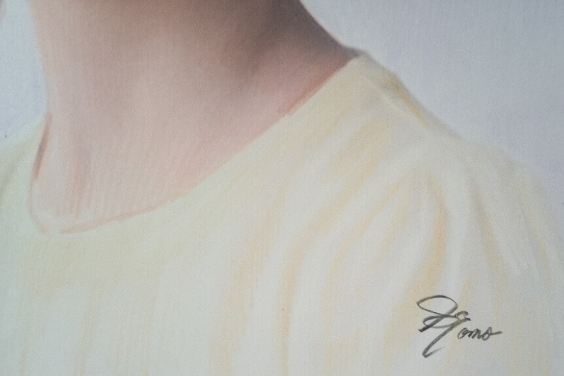 絵画　色鉛筆画　女性　S.Tomo  「作品665」 絵画 色鉛筆画 女性 S.Tomo 「作品665」