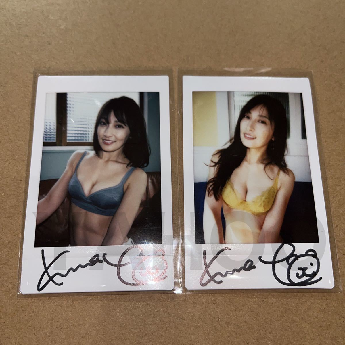熊田曜子 直筆サイン入りチェキ 3枚セット グラビアアイドル