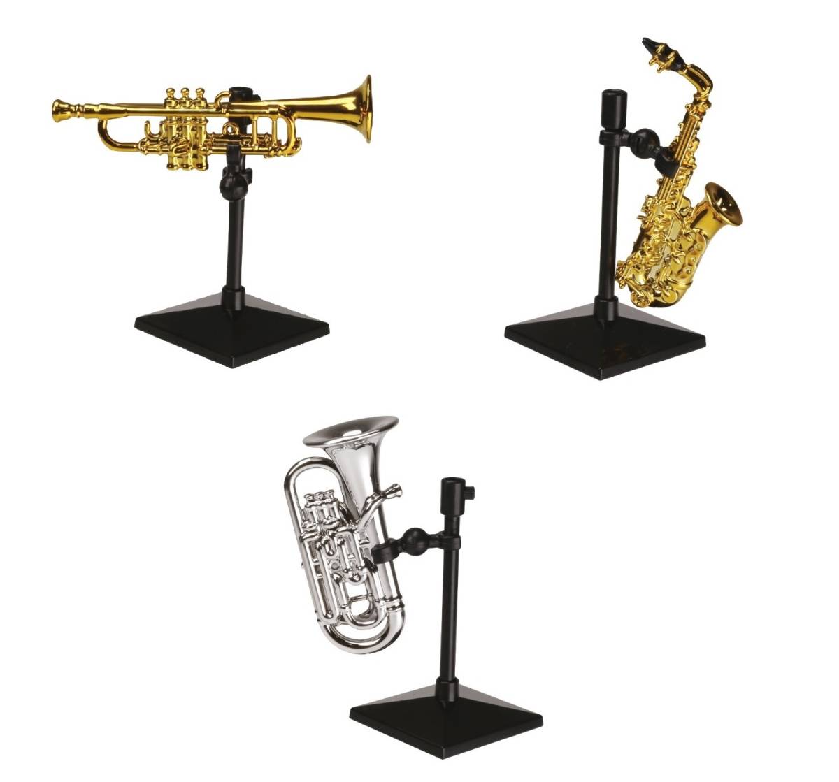 【未使用】【3種・キラメッキ楽器 クレッシェンド】人形 フィギュア トランペット アルトサックス ユーフォニアム ホルン フルート