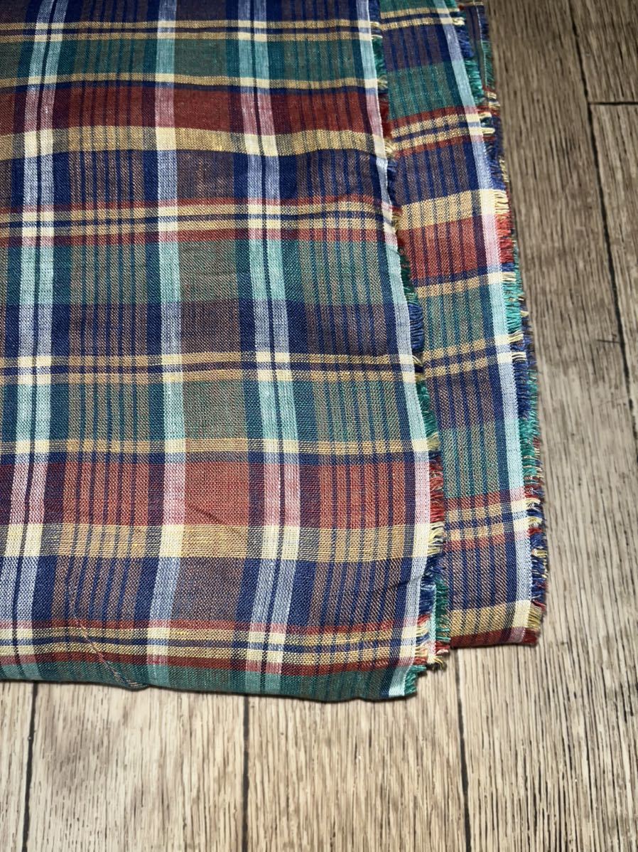 ベルギー Libeco 60リネン100% チェック キャメル系 4M ベルギー Libeco 60リネン100% チェック ネイビー系 4M