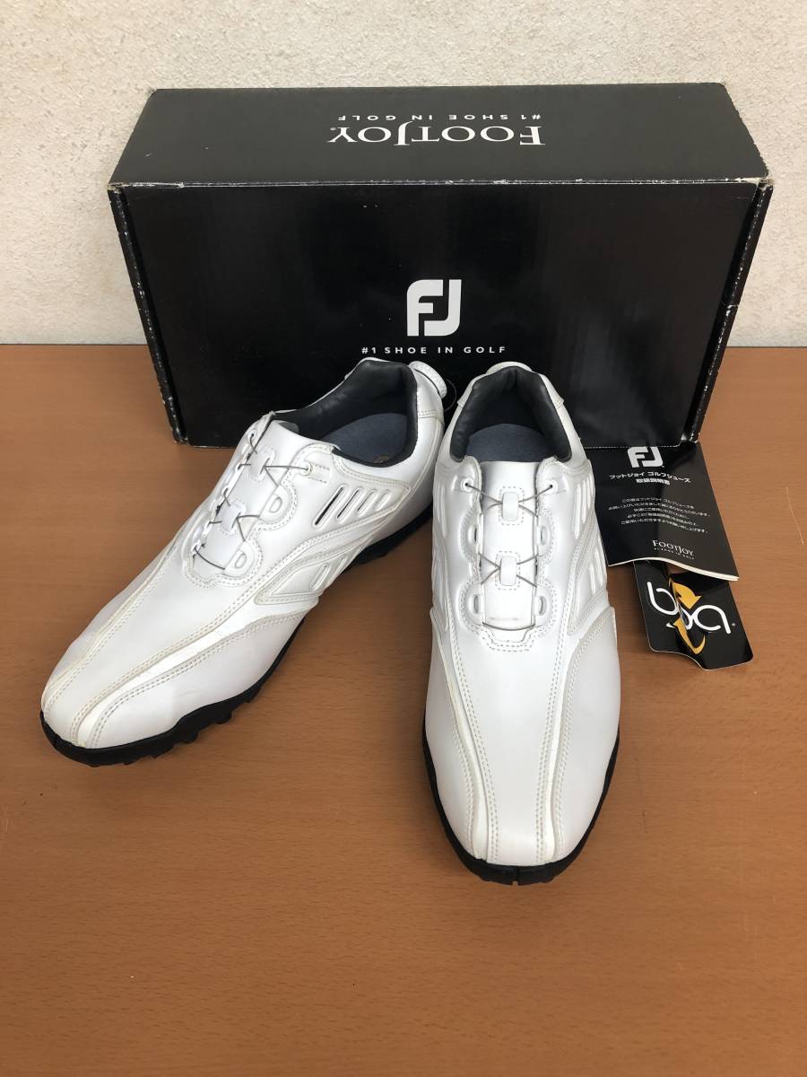 新品 フットジョイ 27cm グリーンジョイ ゴルフシューズ ホワイト系
