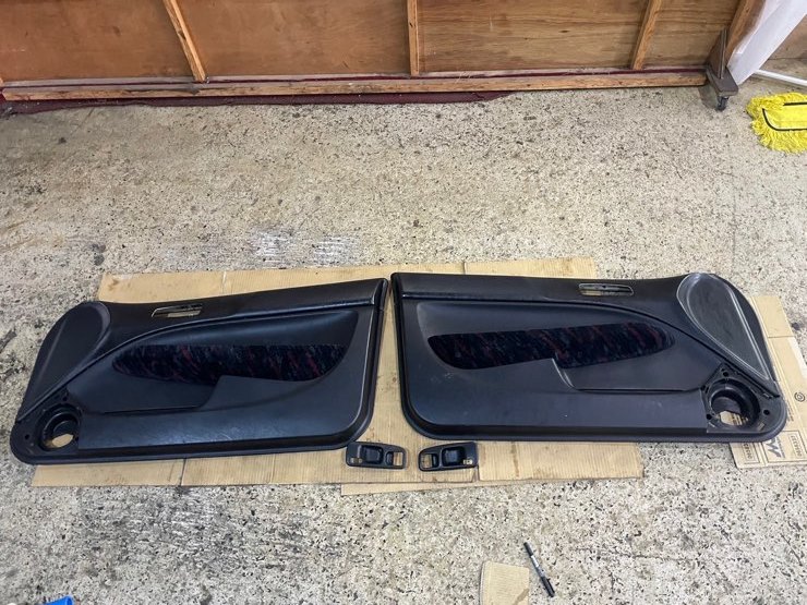 【傷や汚れあり】EK4 シビック ドア 内張 左右セット 運転席 助手席 内装 トリム 黒系 EK9 EK EF EG インナーハンドルの落札