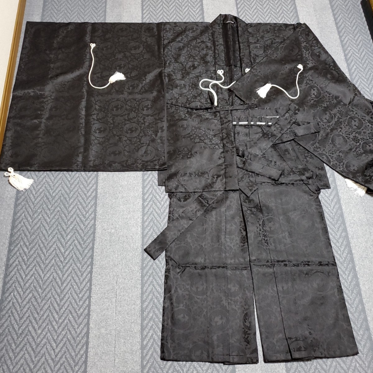 真言宗素絹】正絹織色緞子 密教法具柄 紫 冬用 法衣 袈裟 僧侶 装束