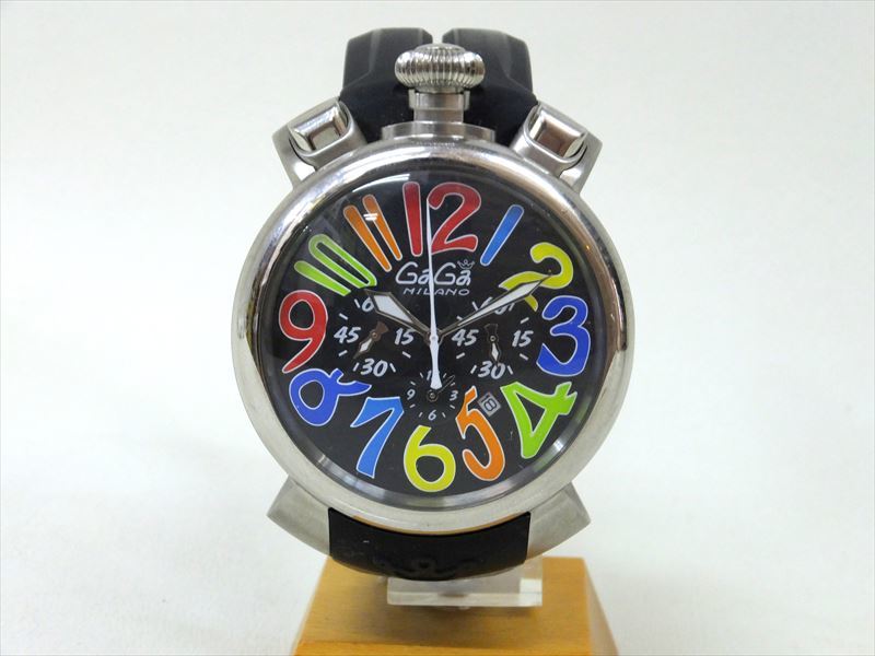 GaGa MILANO ガガミラノ マヌアーレ クロノグラフ 稼働品 腕時計（やや 