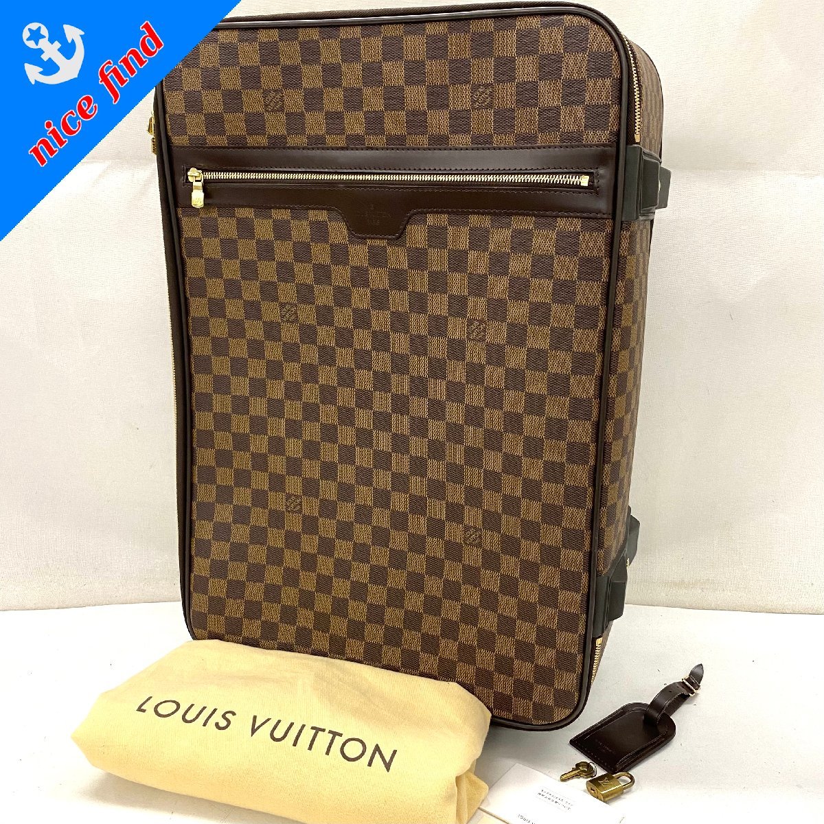 【傷や汚れあり】 ルイ ヴィトン LOUIS VUITTON ダミエ ぺガス60 N23255 スーツケース キャリーバッグ PVC レザー
