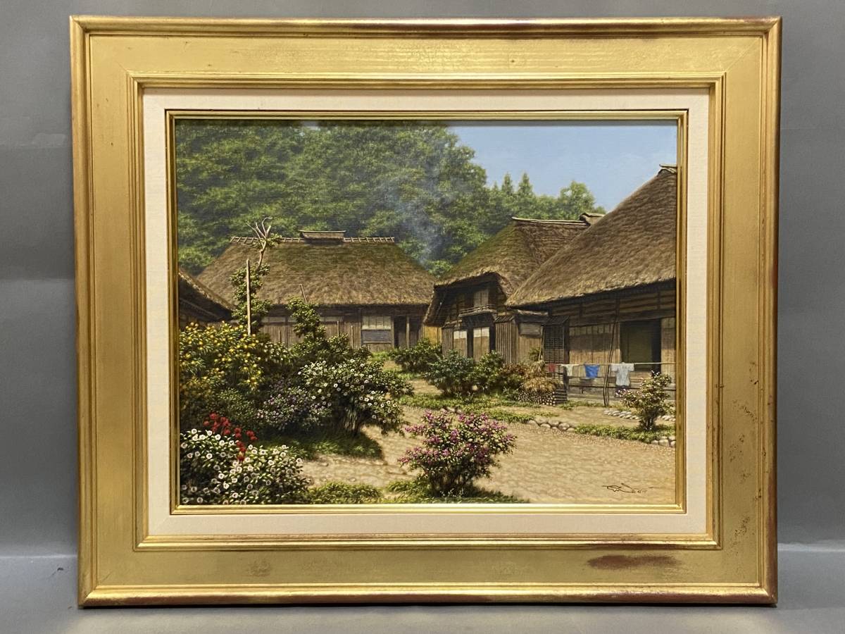 中村英夫 「高原の夕暮」 油彩8号　リアリズム画家　油絵　牛 中村英夫 「高原の夕暮」 油彩8号 リアリズム画家 油絵 牛