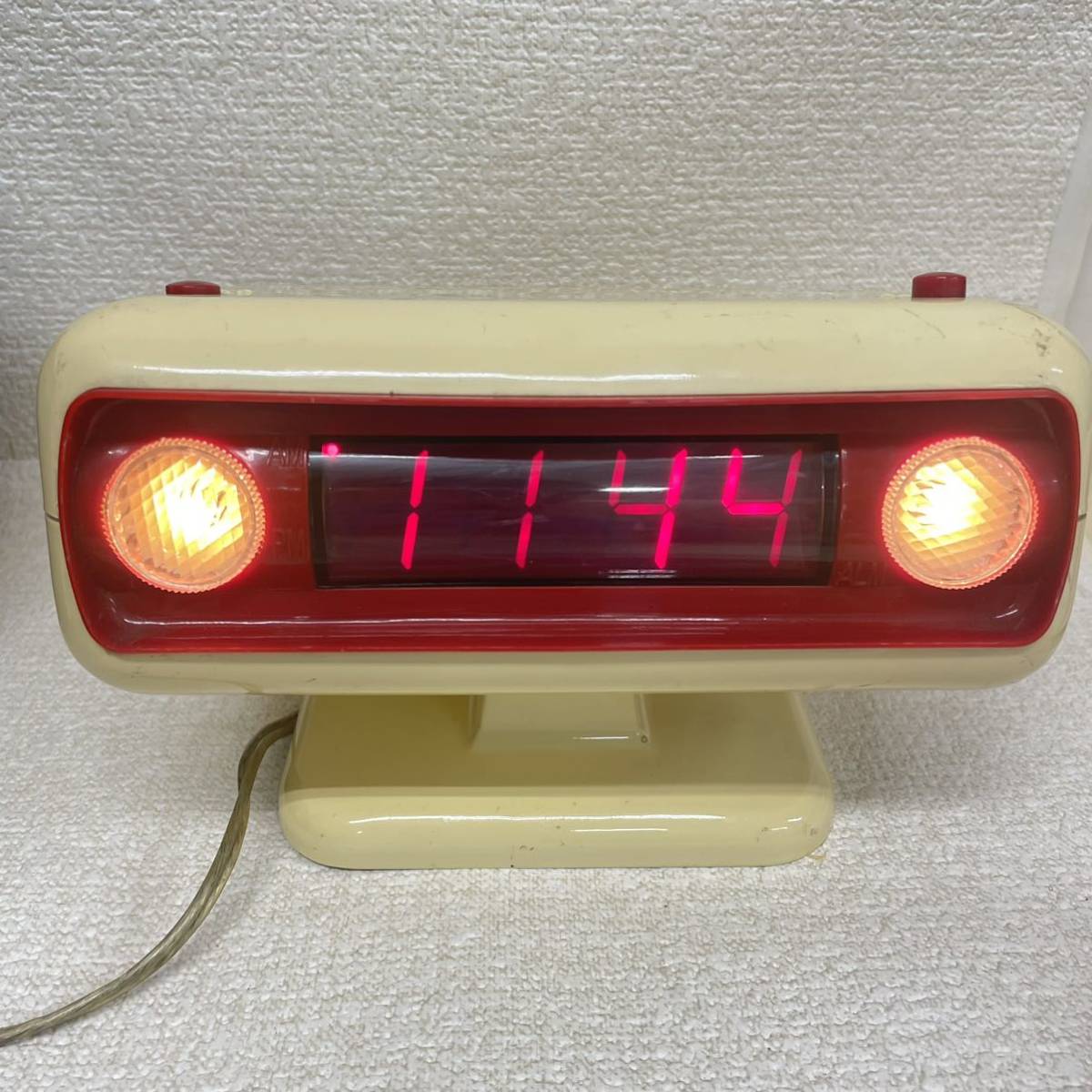 【傷や汚れあり】5）DULTON/ダルトン LEDアラームクロック SPEACE CLOCK 100100 アイボリー レトロ