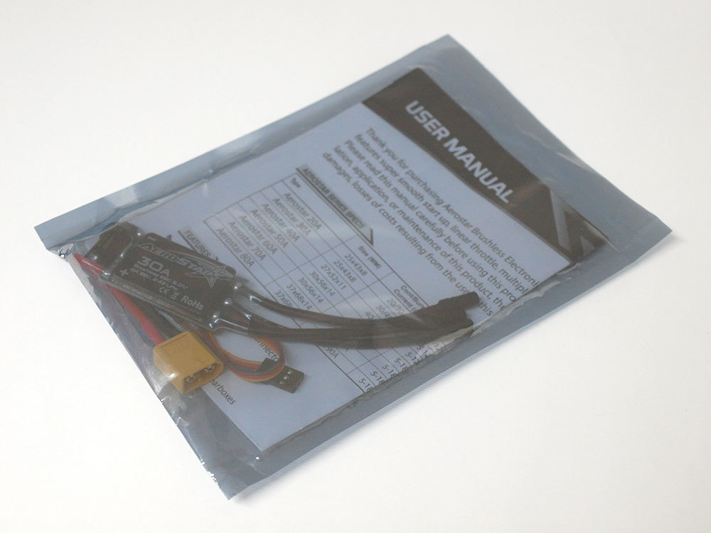 【未使用】【M1052C】AEROSTAR 30A ブラシレス ESC 5.0V 2A BEC. 24S LiPO 新品（検：アンプ