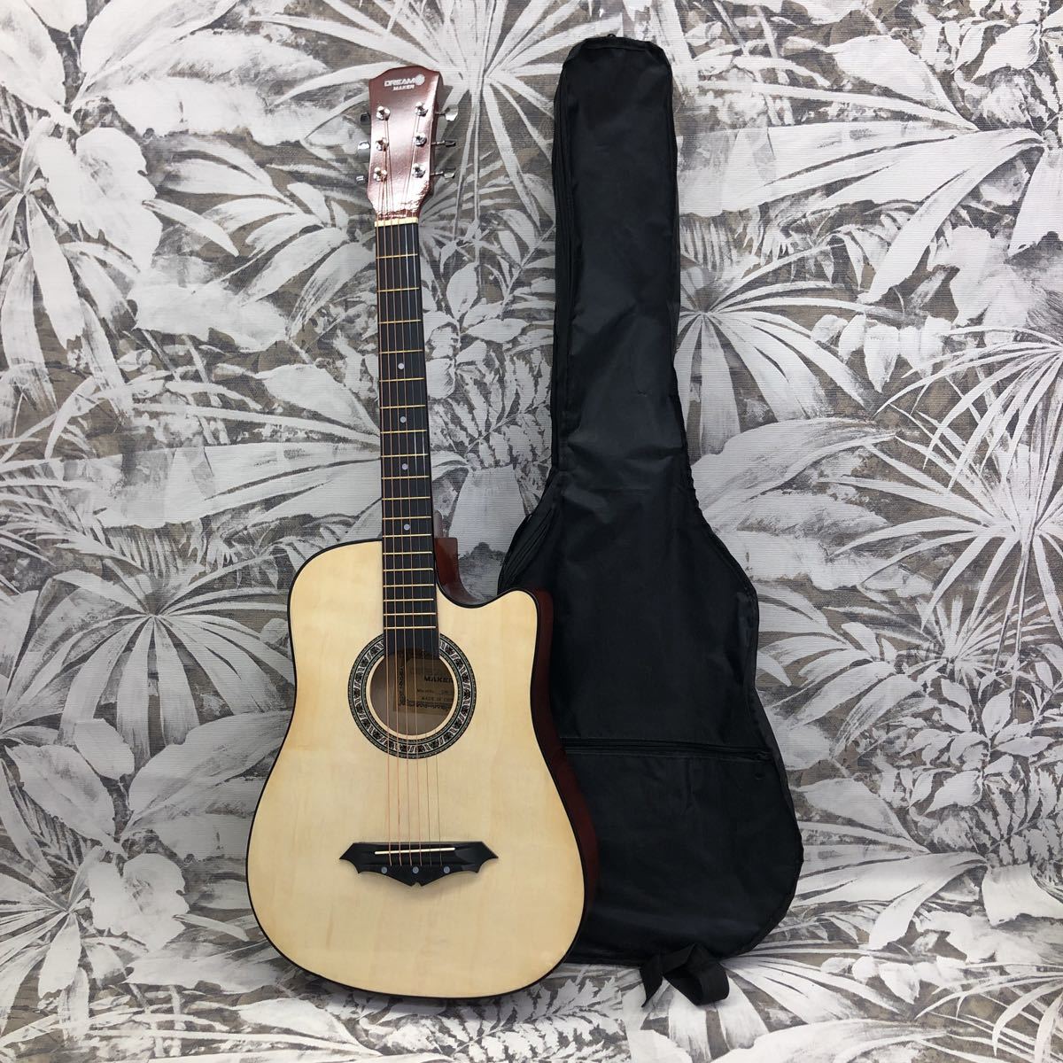 【傷や汚れあり】C410 DREAM MAKER ドリームメーカー DM38C アコースティックギター ソフトケース付き 音出し確認済みの