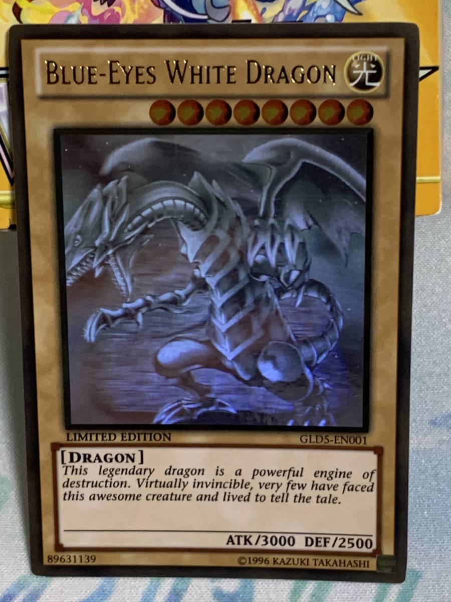 【目立った傷や汚れなし】遊戯王 英語版 GLD5EN001 BlueEyes White Dragon 青眼の白龍 ホログラフィック