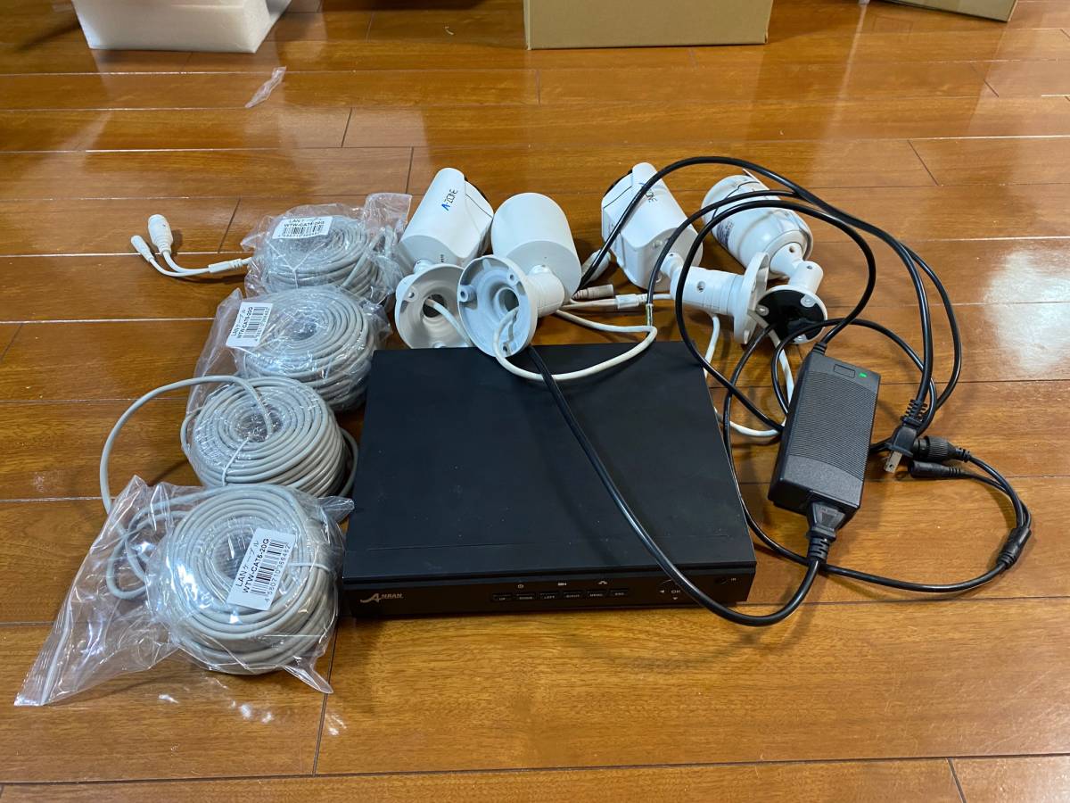 中古 200万画素 防犯カメラ4台セット 200万画素IPカメラ4台