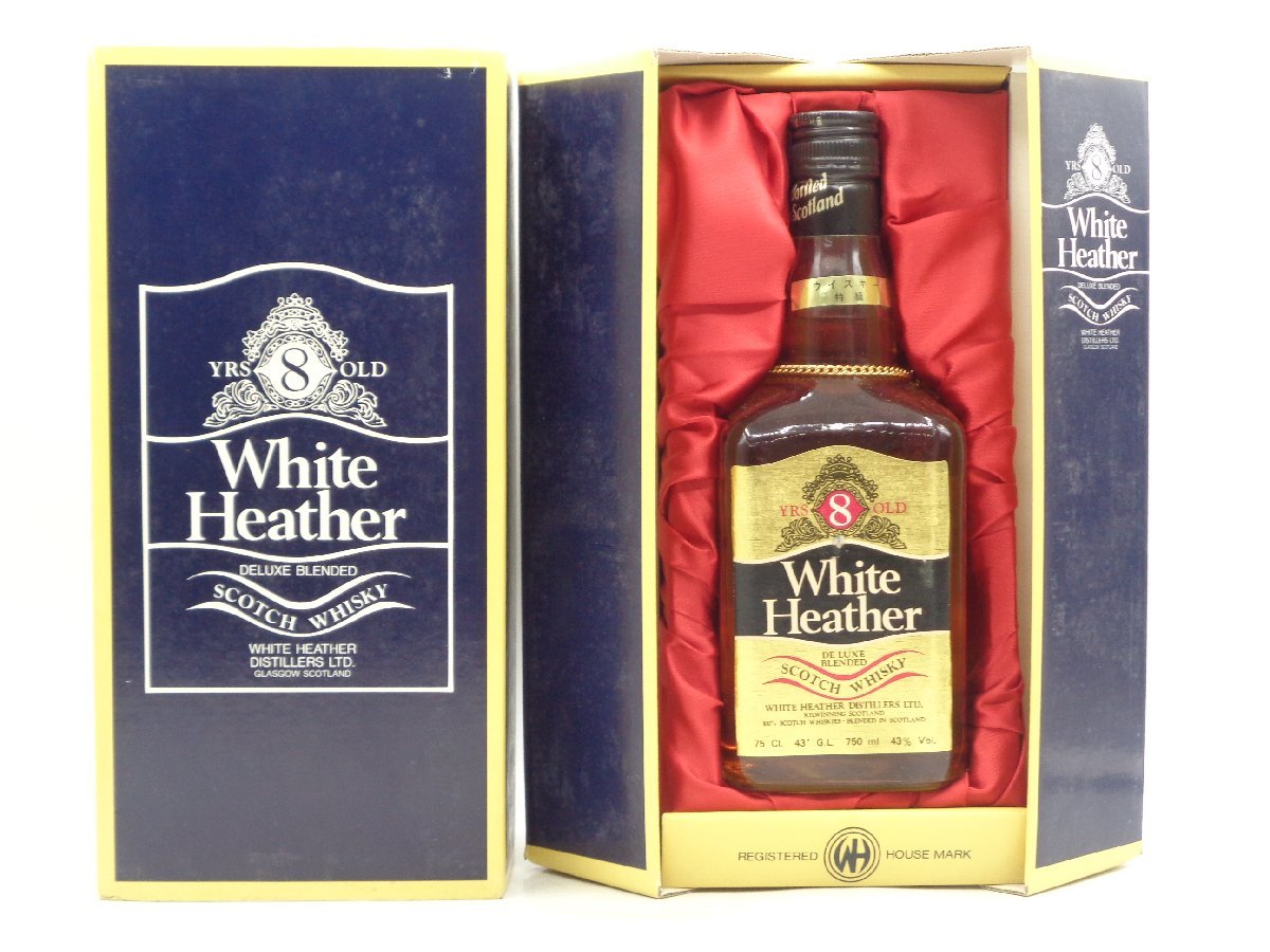 【やや傷や汚れあり】WHITE HEATHER DELUXE 8年 ホワイト ヘザー デラックス スコッチ ウイスキー 箱入 750ml 43