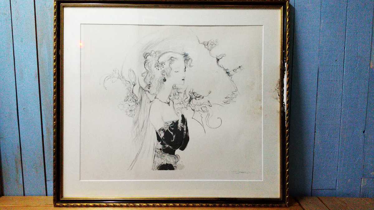 真作保証　天野喜孝　少女　絵画　ティナ　ファイナルファンタジー6 真作保証 天野喜孝 少女 絵画 ティナ ファイナルファンタジー6