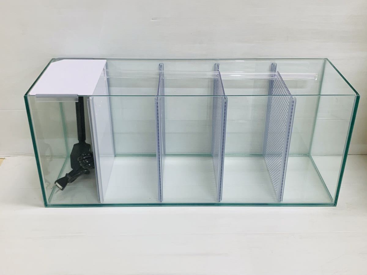 ラスト1台　特注ガラス水槽　600×200×200　4室　ポンプ付き　未使用 ラスト1台 特注ガラス水槽 600×200×200 4室 ポンプ付き 未