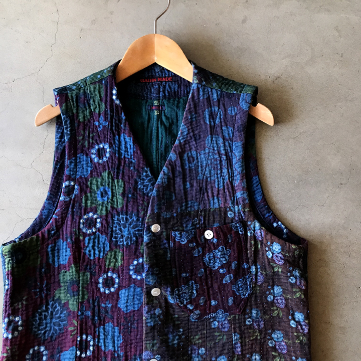 古布︎刺し子ベスト 古布 刺し子ベスト 傑作☆インド古布