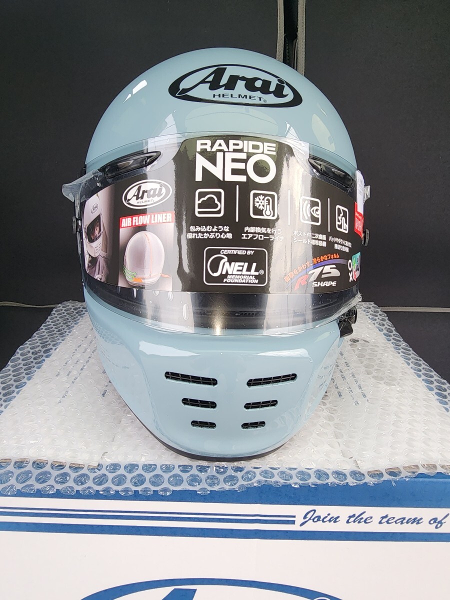 Arai RAPIDE-NEO アイスブルー (Lサイズ) 未使用 ARAI RAPIDE NEO ICE BLUE L(頭囲 59-60 cm)ラパイド