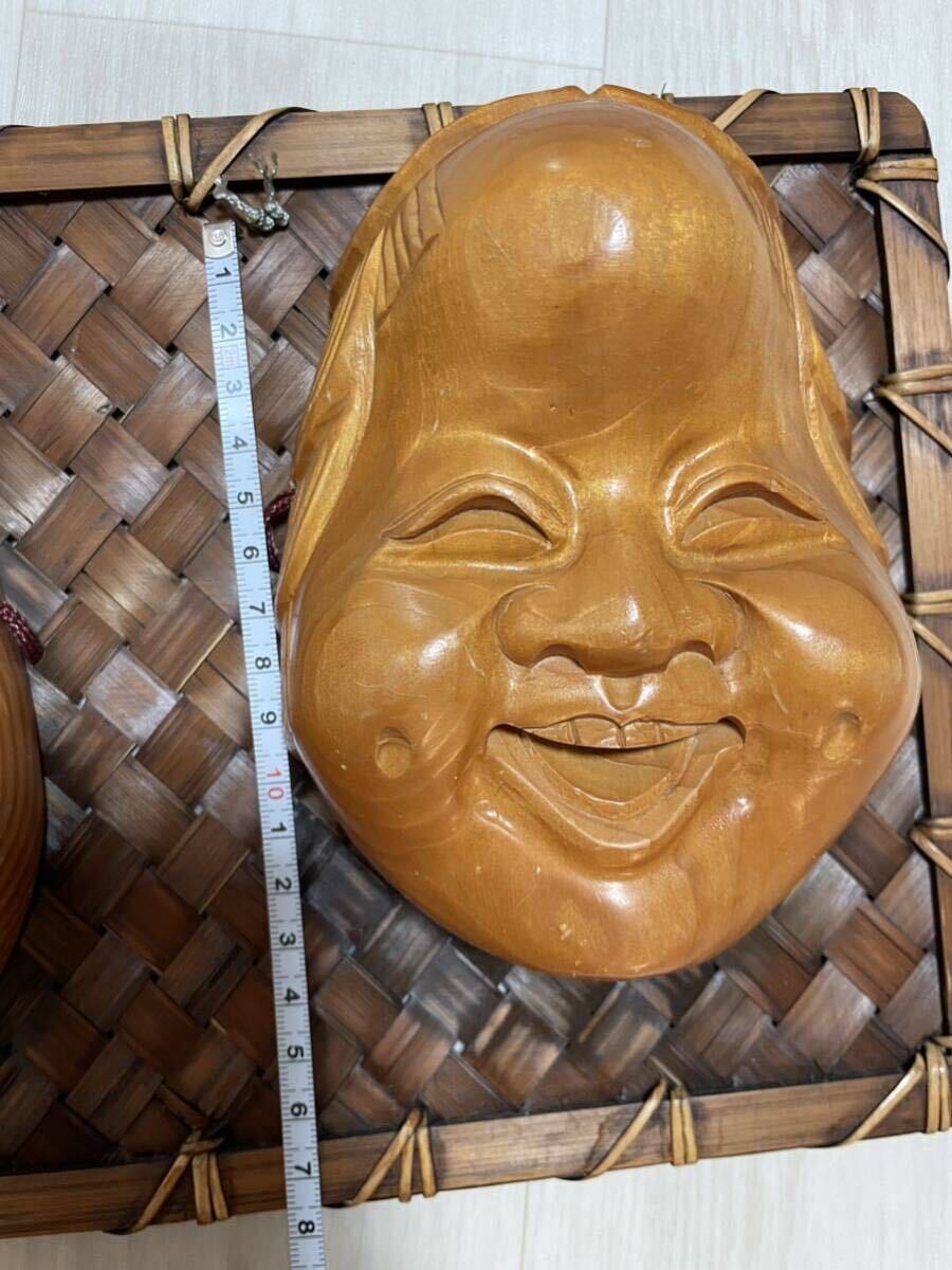 美術品】狂言面 『空吹』 うそぶき 木彫り 能楽 掛物 時代