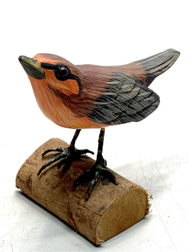 新品】バードカービング ヤマセミ 山翡翠 山魚狗 鹿の子鳥 精密彫刻