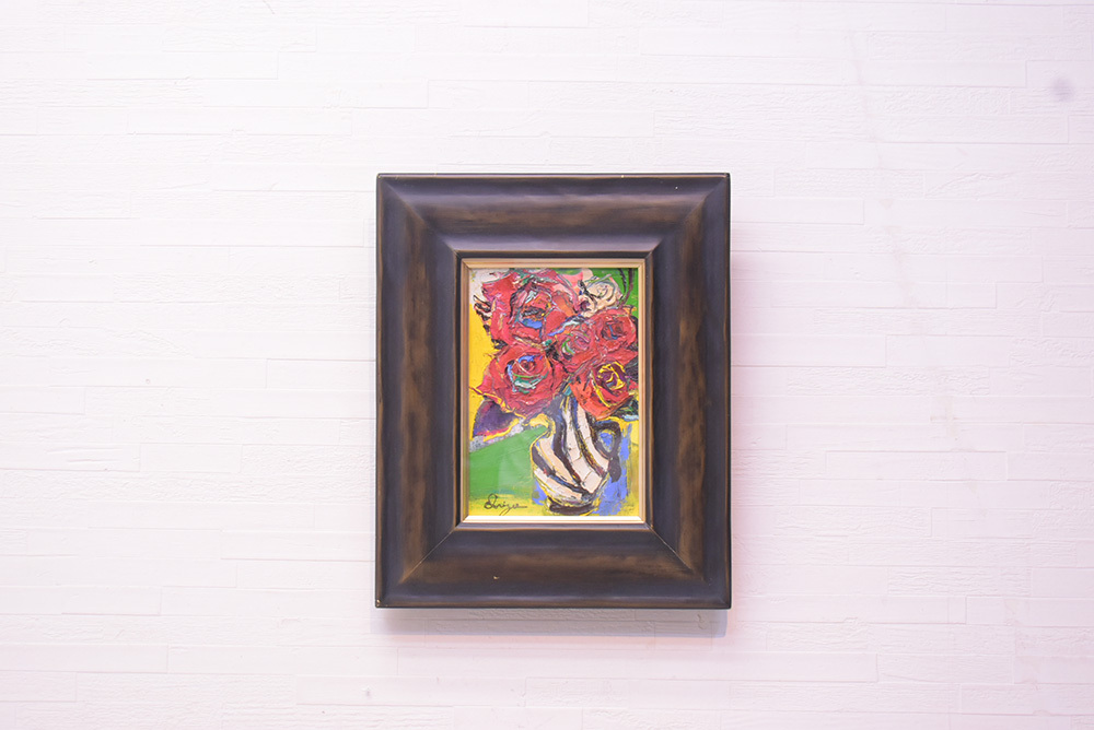 「真作」作者不明　静物画　油彩画　額装　サイン有り　SM号 真作」作者不明 静物画 油彩画 額装 サイン有り SM号 - メルカリ