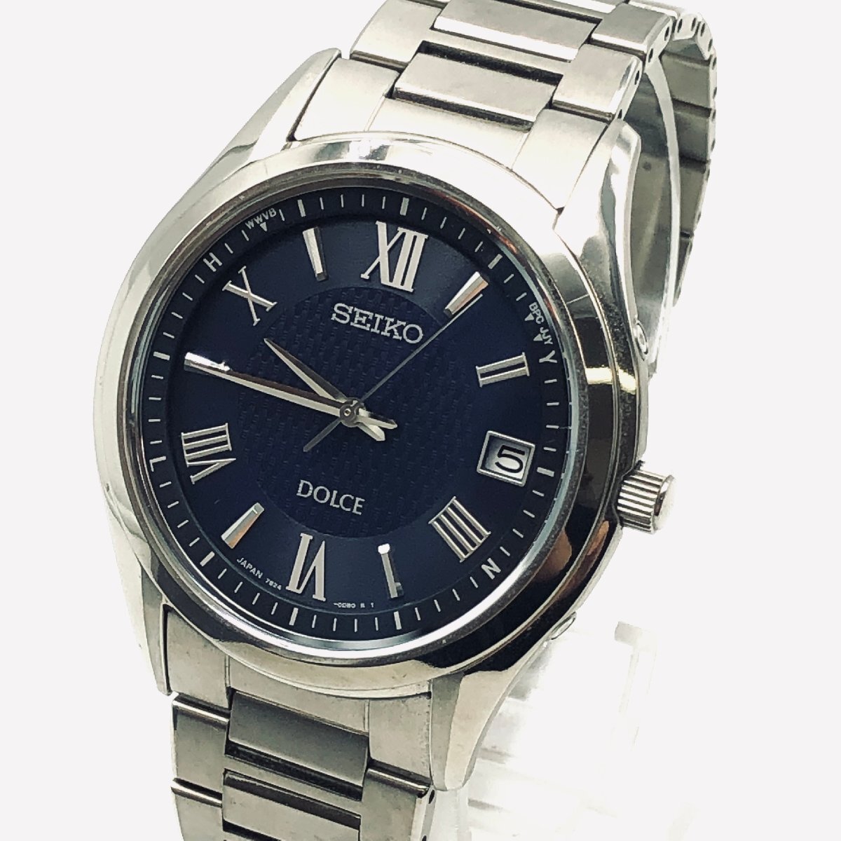 電波ソーラー、美品】SEIKO セイコー ドルチェ ネイビー SADZ197 （1円 