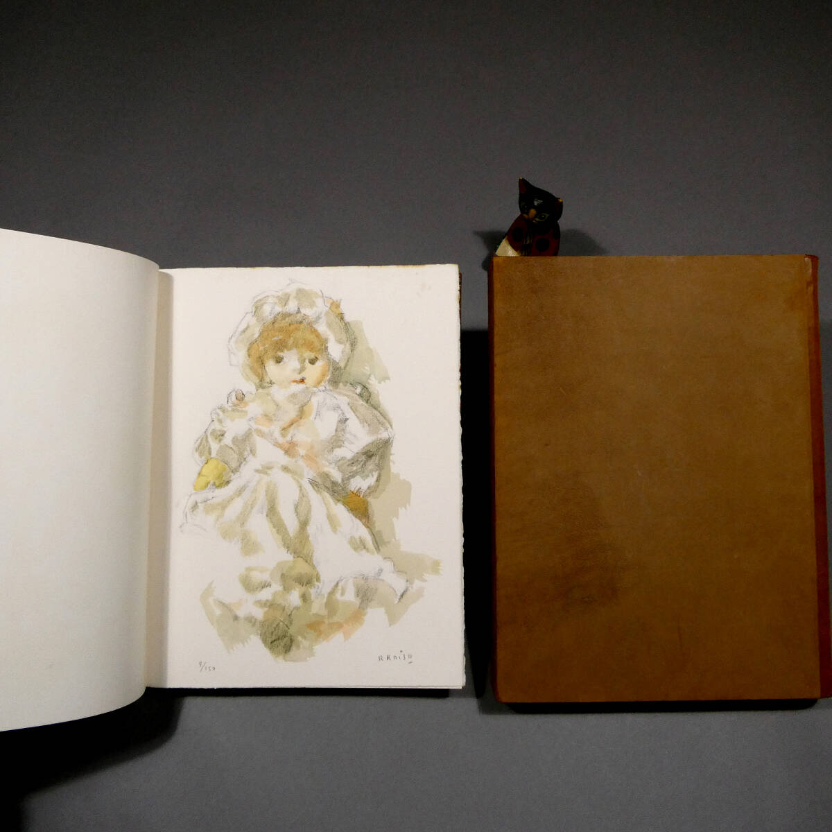 M○シリアルナンバー入り小磯良平『プロフィール』 少女リトグラフ