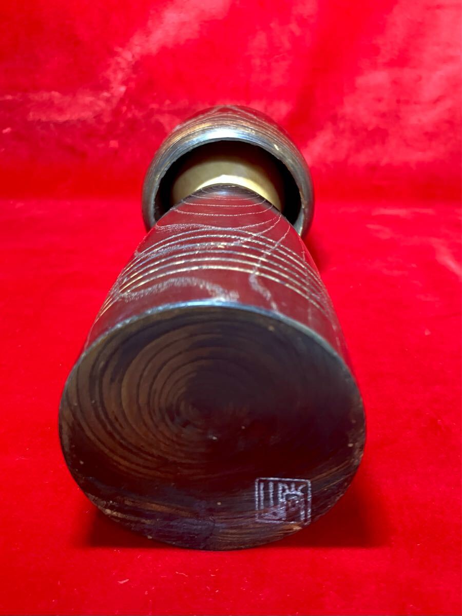 飛騨 高山 一位 一刀彫 在銘 下谷高広 作家物 フクロウ 梟 銘木
