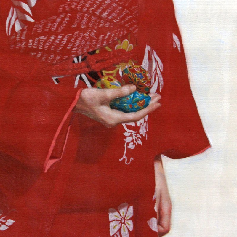 GINZA絵画館】実力作家・渡辺幸雄 日本画10号「新緑翠滝