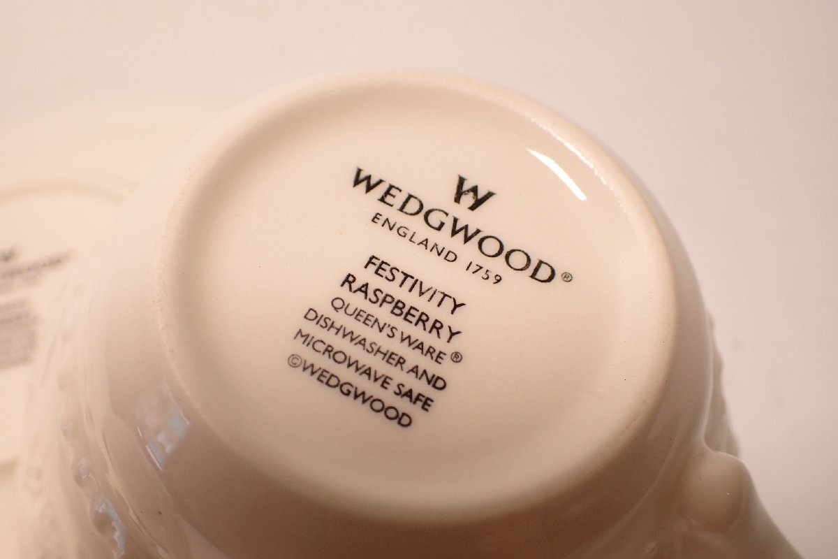 英国ビンテージウェッジウッド☆ラズベリー ケイン☆クープ皿6枚