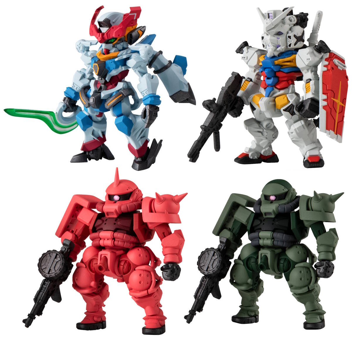 ガンダムコンバージ 4個セット GQuuuuuuX 白いガンダム シャア専用ザク(GQ) ザク(GQ) FW GUNDAM CONVERGE ♯27 ♯28 ジークアクス ザクⅡの1番目の画像
