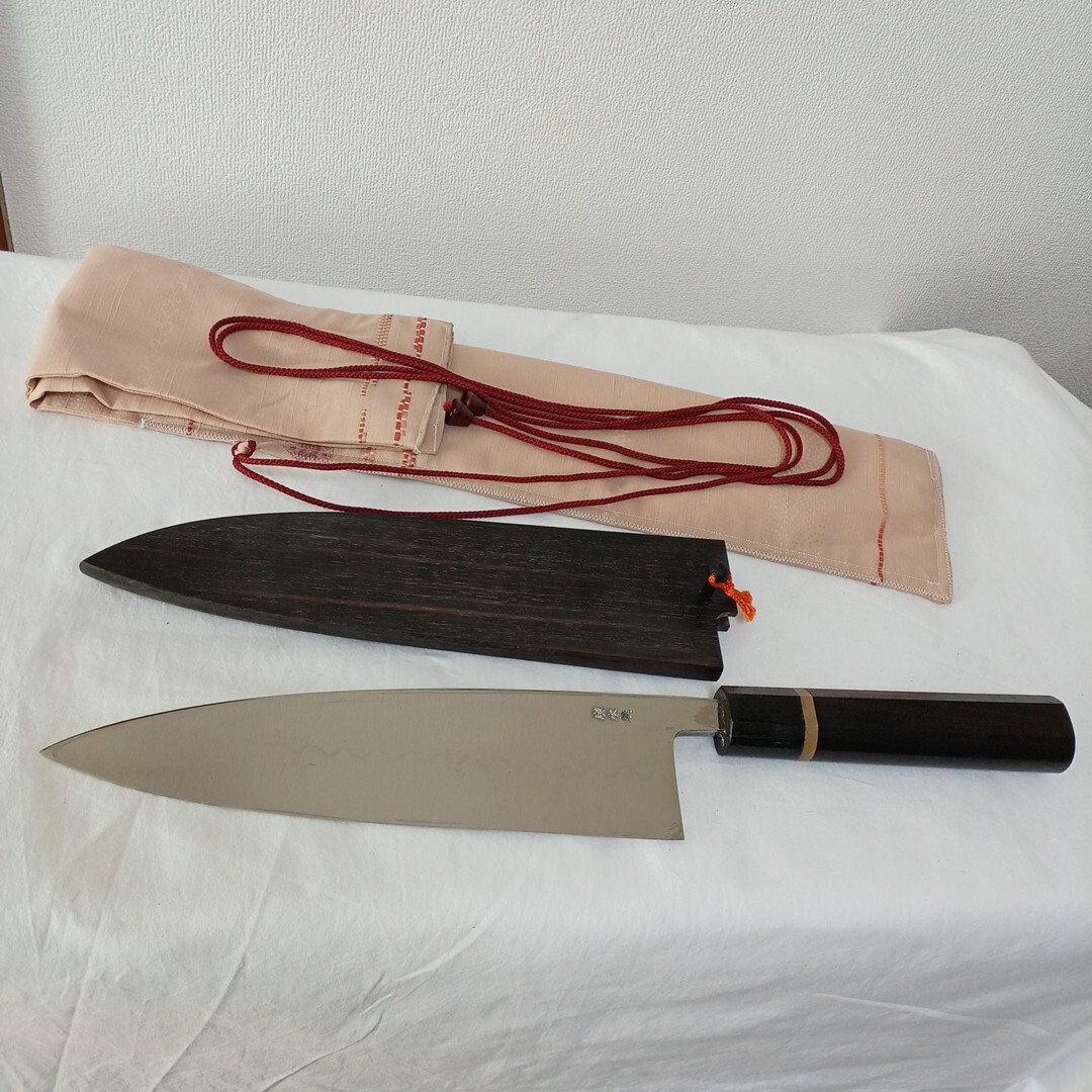 中古和包丁 和包丁 2本セット 中ぶり 出刃包丁登録 堺松本兼平