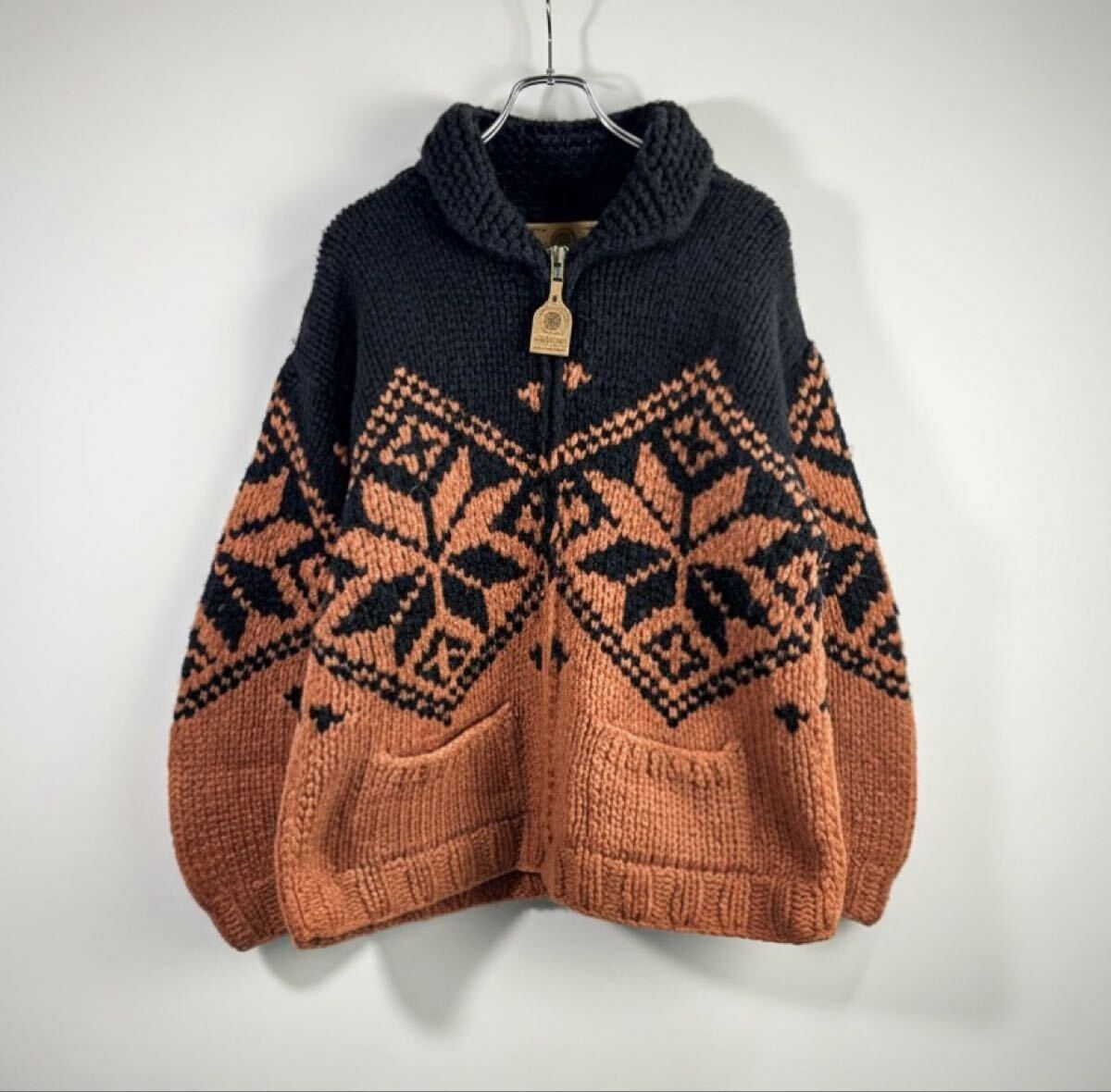 貴重な柄 美品CANADIAN SWEATER カナディアンセーター ダイヤ 