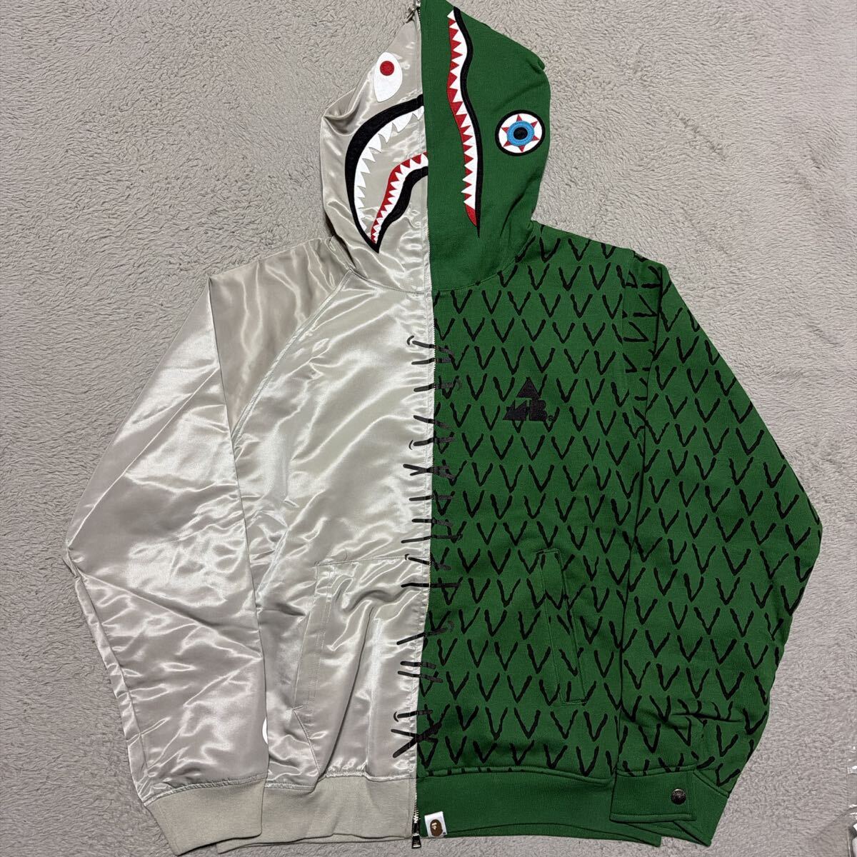 M 訳あり 古着 a bathing ape BAPE エイプ カラー カモ シャーク 