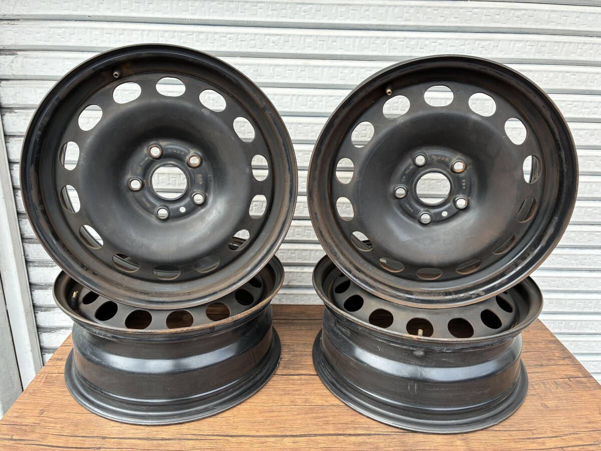 傷や汚れあり】希少 VW純正スチールホイール 14×6J +43 4H PCD100