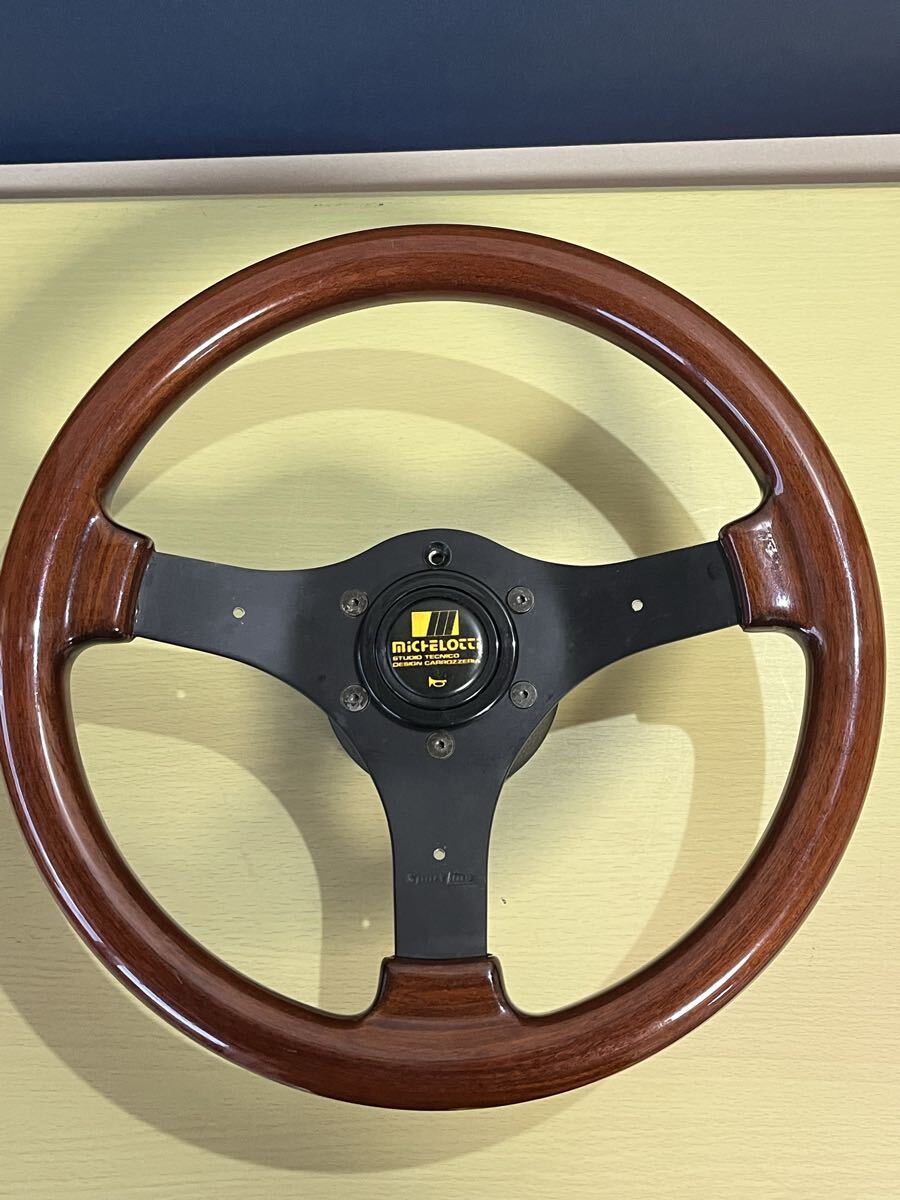 希少！SPORT LINE ミケロッティ 31Φ ウッドステアリング ハンドル 中古】sport line ウッド ステアリング 31Φ スポーツライン