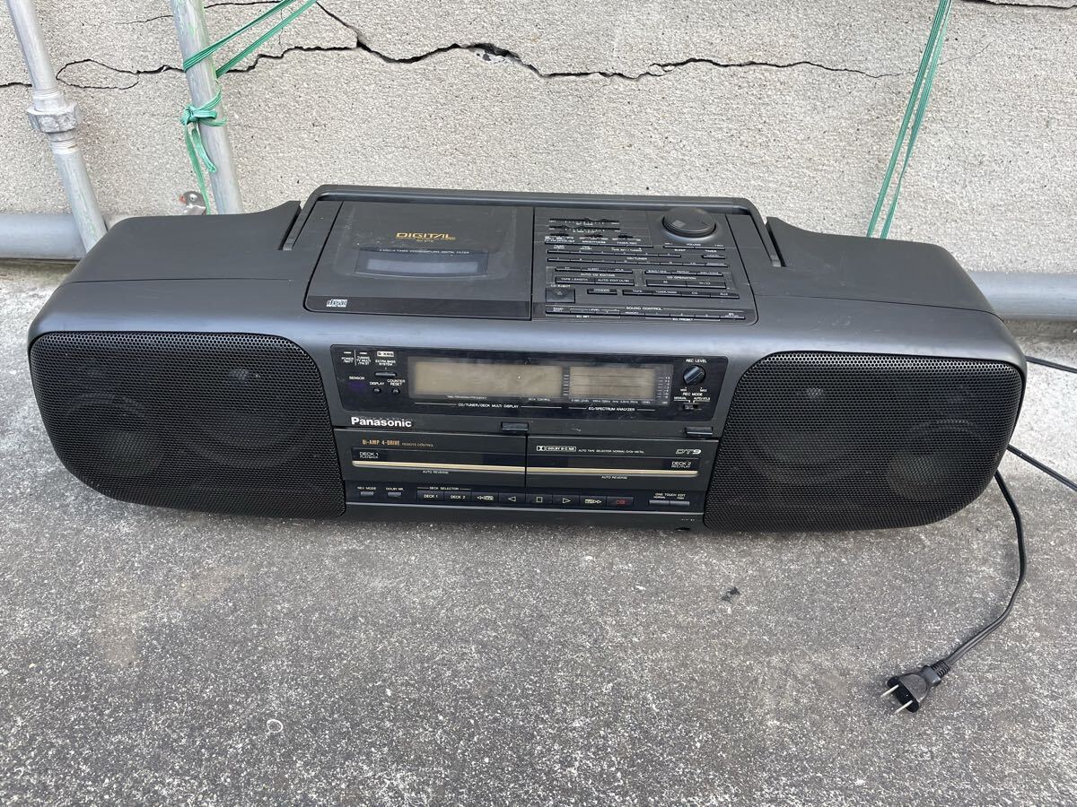 希少○Panasonic/パナソニック RX-DT901 WカセットCDラジカセ バブル